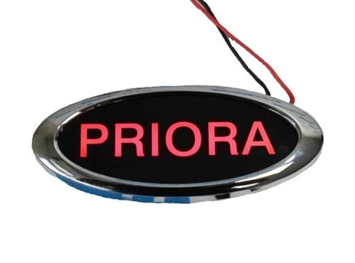 Диодный шильдик Приора с надписью «PRIORA» - красный Sal-Man - фото 104337