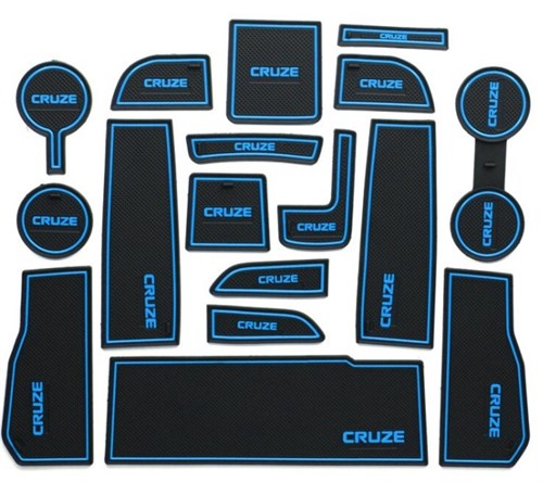 Силиконовые коврики на панель приборов Chevrolet Cruze (2008-2014) - синие Sal-Man - фото 104586