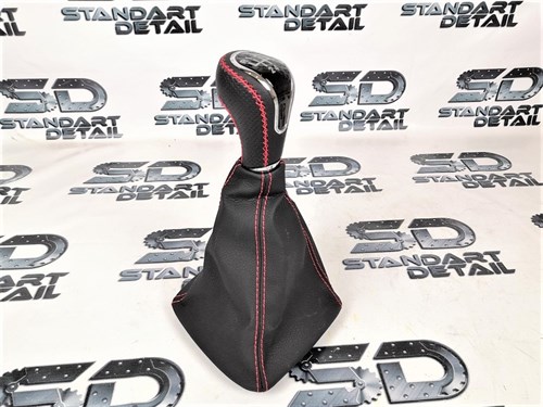 Ручка КПП стиль Vesta с чехлом Приора экокожа, строчка, хром Sal-Man 8340