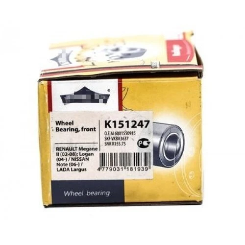 Подшипник передней ступицы с АБС Лада Ларгус, Рено Логан KRONER K151247 3145