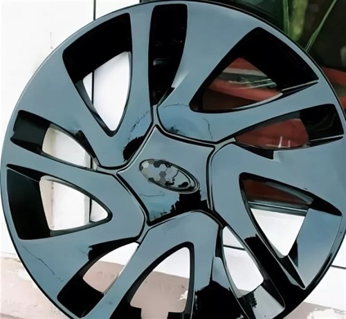 Колпаки колес Гранта (лифтбек) - 14 штамп, черный глянец - фото 125629
