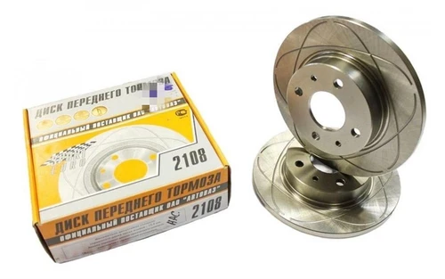 Тормозные диски ВАЗ 2108-21099, 2113-2115 (насечки, не вент., R13) ALNAS А2108-3501070-02 568