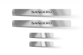 Накладки в проем дверей Рено Сандеро, Stepway 2014 (нержавеющая сталь) (4 шт) ПТ групп RSA220401