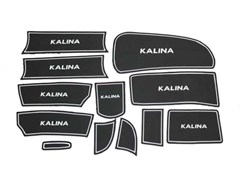 Силиконовые коврики на панель приборов Калина - белые Sal-Man
