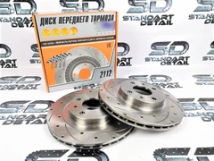 Тормозные диски Sport Euro ВАЗ 2112 (насечки+перфорация, вентилируемые R14) ALNAS А2112-3501070-04 902
