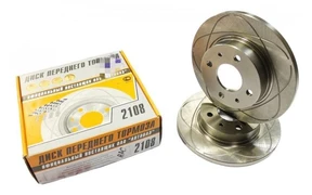 Тормозные диски ВАЗ 2108-21099, 2113-2115 (насечки, не вент., R13) ALNAS А2108-3501070-02 568